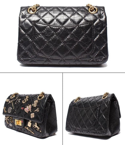 Chanel Chain Shoulder Bag Matelasse 2.55 Lucky Charm Embroidery Double Flap