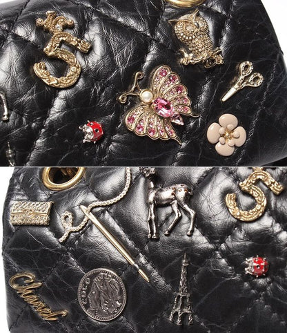 Chanel Chain Shoulder Bag Matelasse 2.55 Lucky Charm Embroidery Double Flap