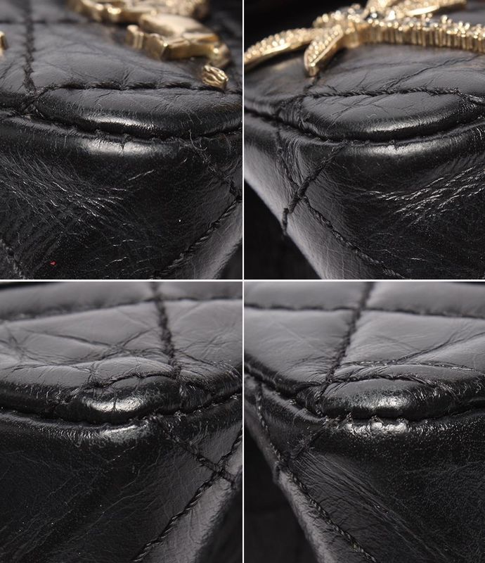 Chanel Chain Shoulder Bag Matelasse 2.55 Lucky Charm Embroidery Double Flap