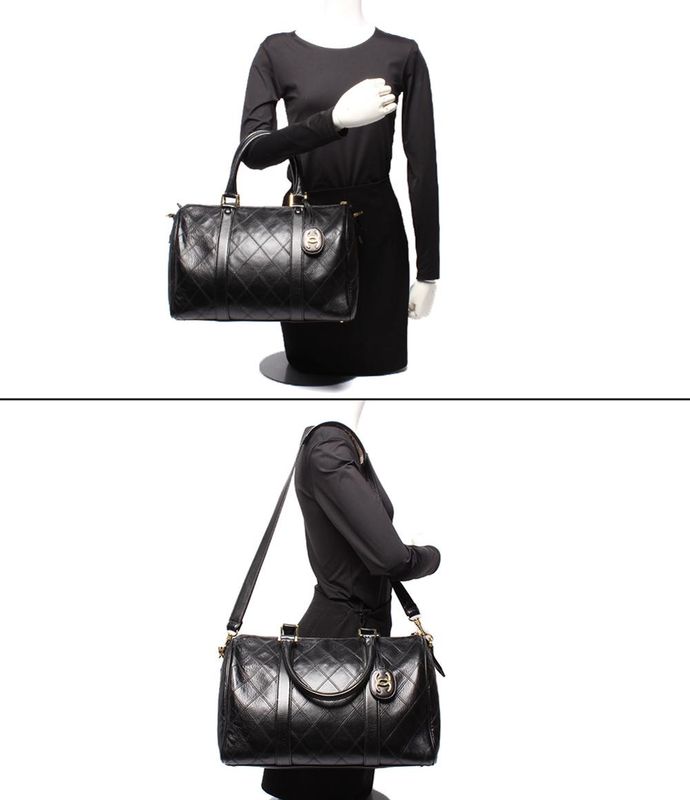 Chanel 2-way Mini Boston Bag Handbag Shoulder Bag Shoulder Gold Hardware