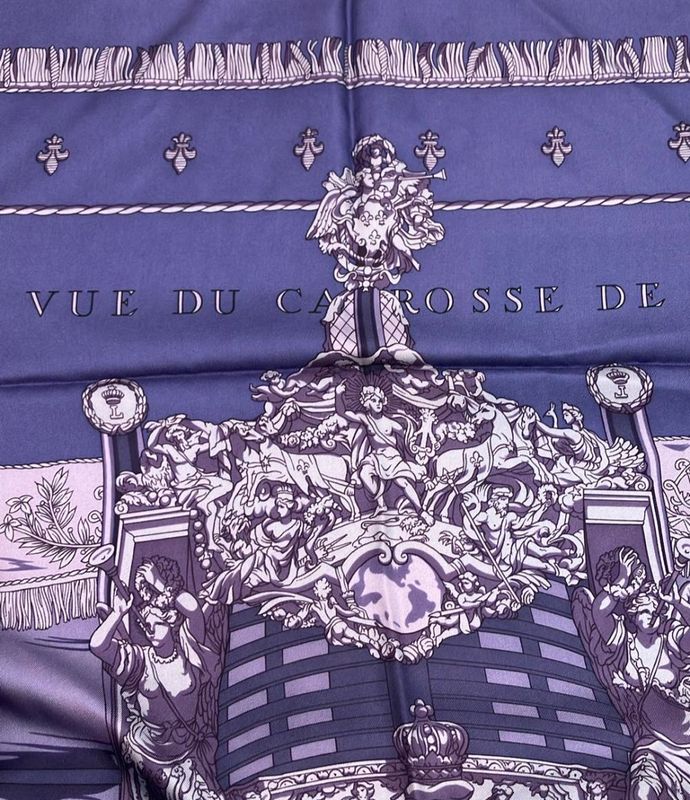 Hermes Scarf 100% Silk Carré 90 VUE DU Carosse DE LA Galere LA Reale Women