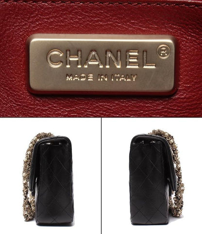 Chanel Shoulder Bag Lamb Skin Matelasse Gold Hardware Faux Pearl Chain Westminst