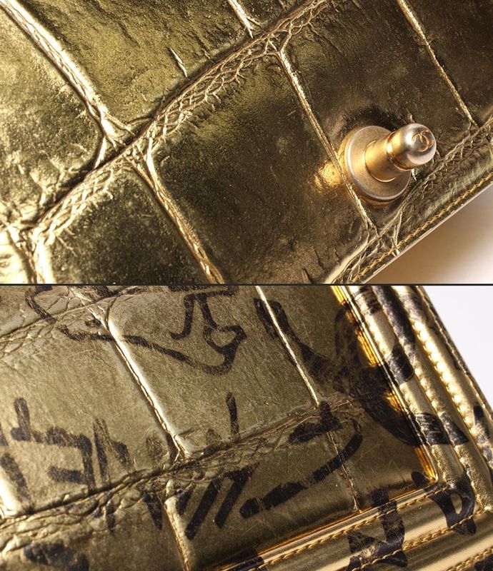 Chanel Chain Shoulder Bag Gold Hardware Shape Push Leather Graffiti Boy Chanel