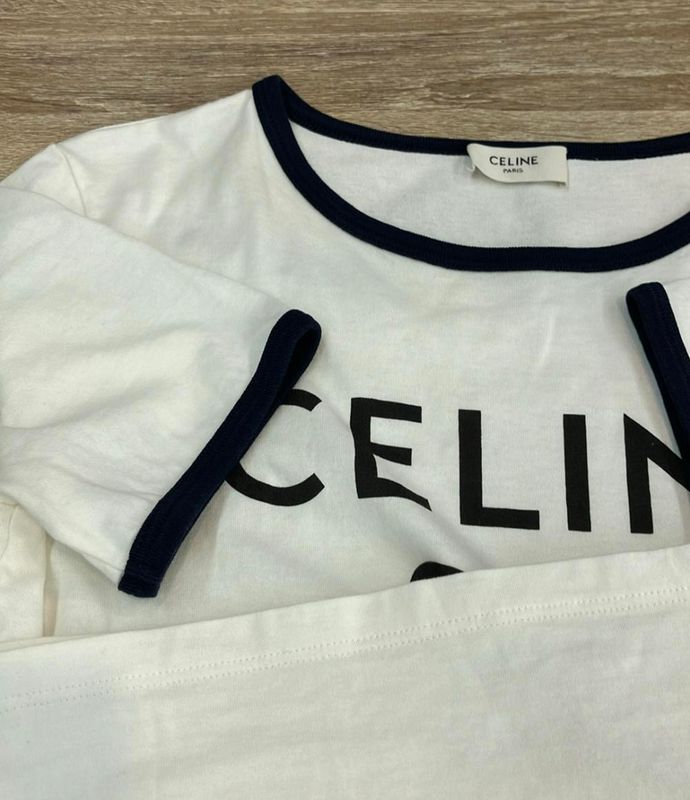 Celine Short Sleeve T-shirt Cotton Jersey Cotton Jersey Women's SIZE XS Celine