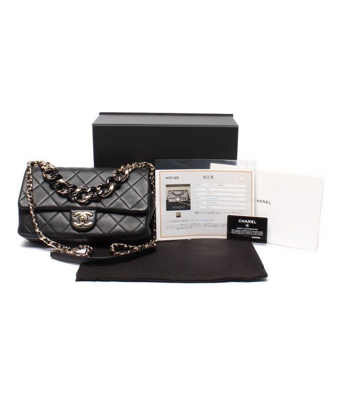 Chanel 2-way Chain Shoulder Bag Matelasse Lambskin Gold Hardware 29th As1353