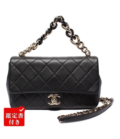 Chanel 2-way Chain Shoulder Bag Matelasse Lambskin Gold Hardware 29th As1353