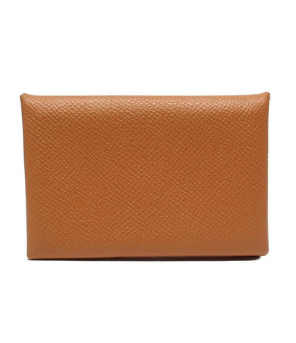 Hermes Card Case Engraved B Silver Hardware Calvi Women's Men's Hermes