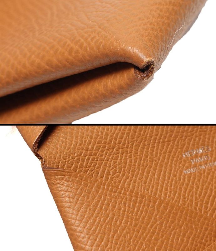 Hermes Card Case Engraved B Silver Hardware Calvi Women's Men's Hermes