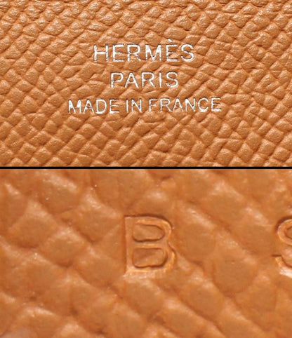 Hermes Card Case Engraved B Silver Hardware Calvi Women's Men's Hermes