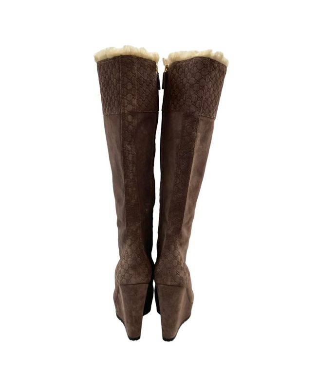 Gucci Long Boots Wedge Sole Women's SIZE 36 1 2 (23.5cm (9.25in)) Gucci