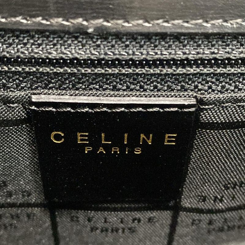 Celine Handbag Horse Carriage Black Leather