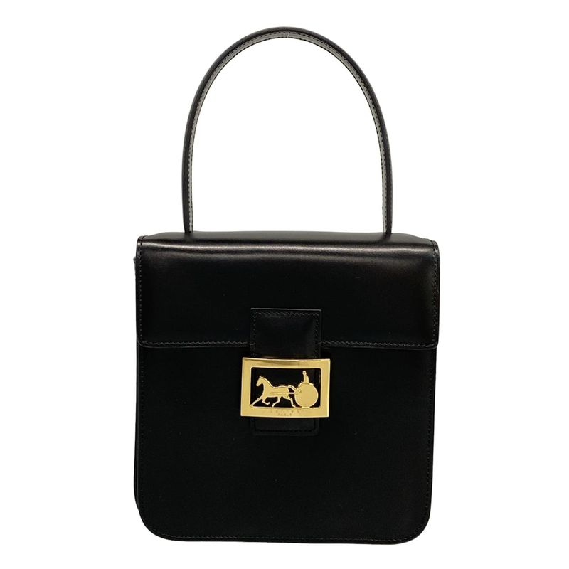 Celine Handbag Horse Carriage Black Leather