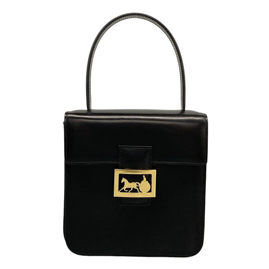 Celine Handbag Horse Carriage Black Leather