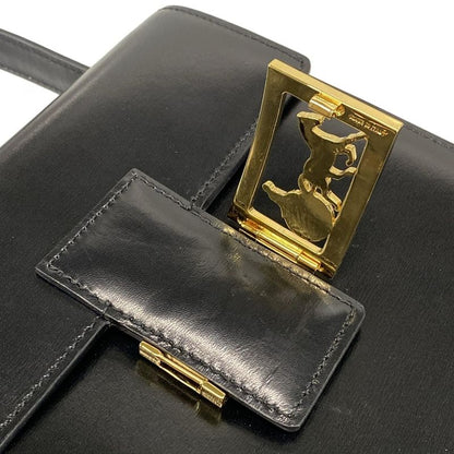 Celine Handbag Horse Carriage Black Leather