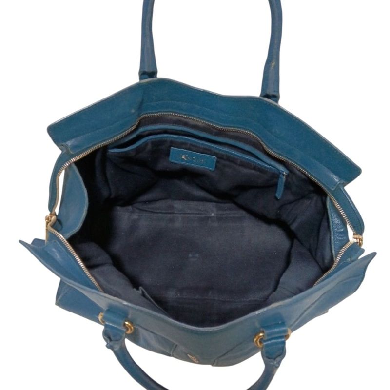 Yves Saint Laurent Handbag Cabas Chyc 279079 Blue Leather