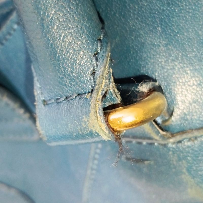 Yves Saint Laurent Handbag Cabas Chyc 279079 Blue Leather