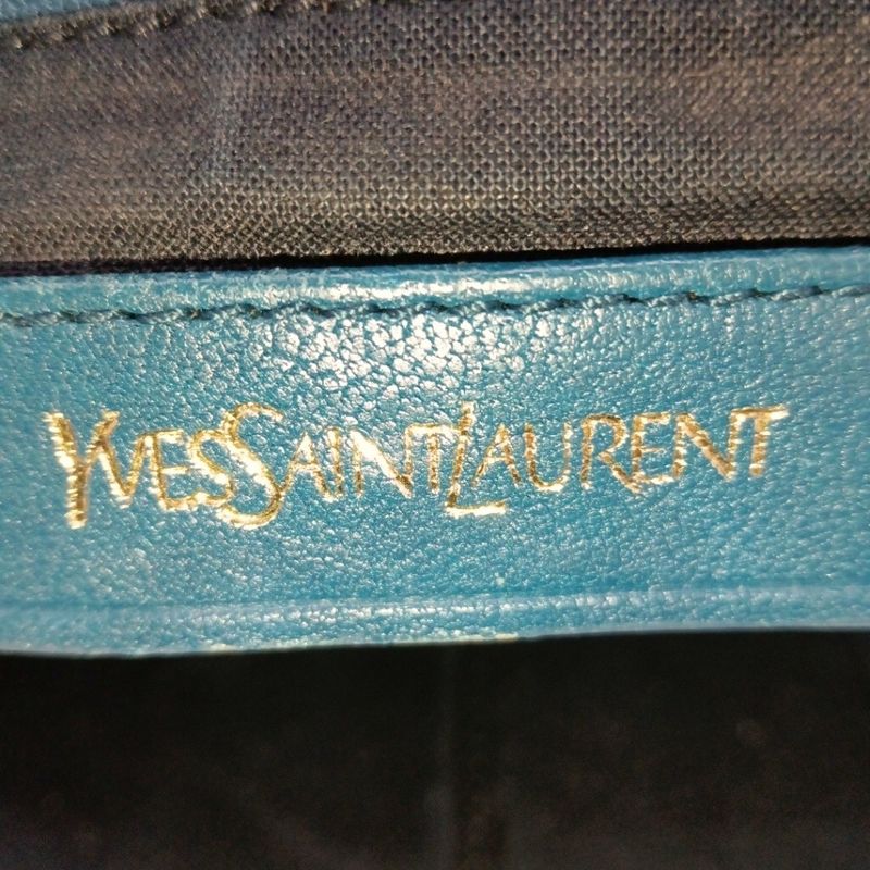 Yves Saint Laurent Handbag Cabas Chyc 279079 Blue Leather