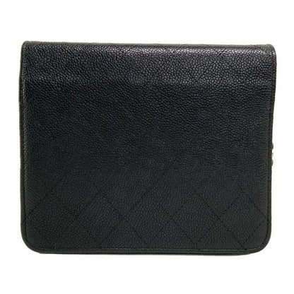 Chanel Wallet Matelasse Black Chain Wallet Silver Hardware