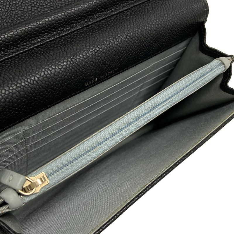 Chanel Wallet Matelasse Black Chain Wallet Silver Hardware