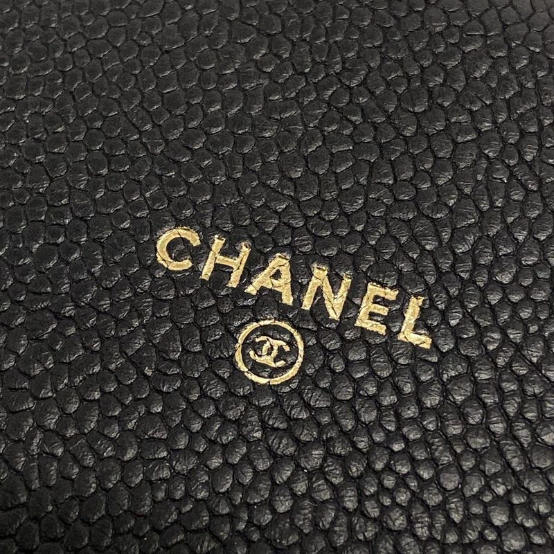 Chanel Wallet Matelasse Black Chain Wallet Silver Hardware