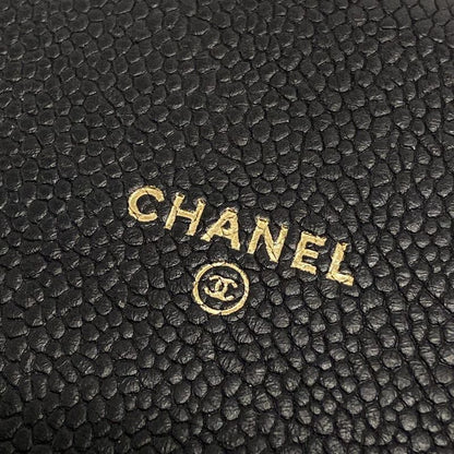 Chanel Wallet Matelasse Black Chain Wallet Silver Hardware