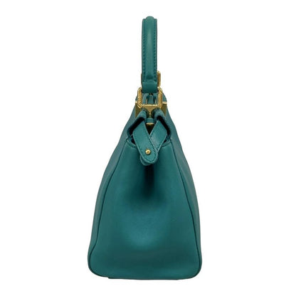Fendi Handbag Peekaboo Iconic Small 8bn244 Green Leather