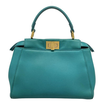 Fendi Handbag Peekaboo Iconic Small 8bn244 Green Leather