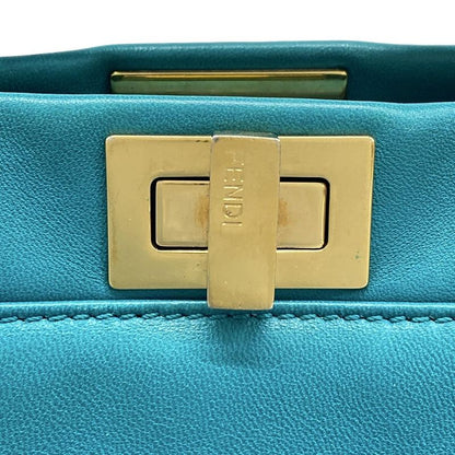 Fendi Handbag Peekaboo Iconic Small 8bn244 Green Leather