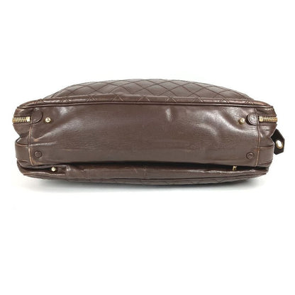 Chanel Business Bag Matelasse Quilted Leather Brown