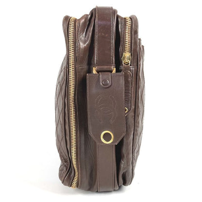 Chanel Business Bag Matelasse Quilted Leather Brown