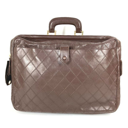 Chanel Business Bag Matelasse Quilted Leather Brown