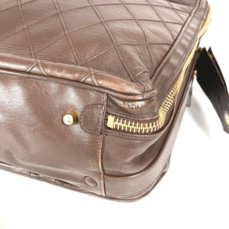 Chanel Business Bag Matelasse Quilted Leather Brown