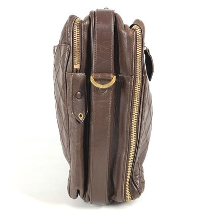 Chanel Business Bag Matelasse Quilted Leather Brown