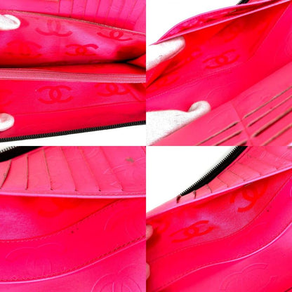 Chanel Long Wallet CC Coco Mark Travel Case Logo A26710 Leather Black