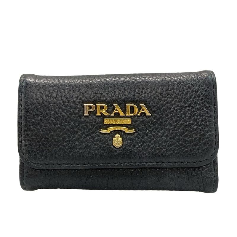 Prada Key Case - Black 6 Hooks Leather