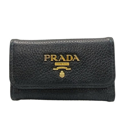 Prada Key Case - Black 6 Hooks Leather