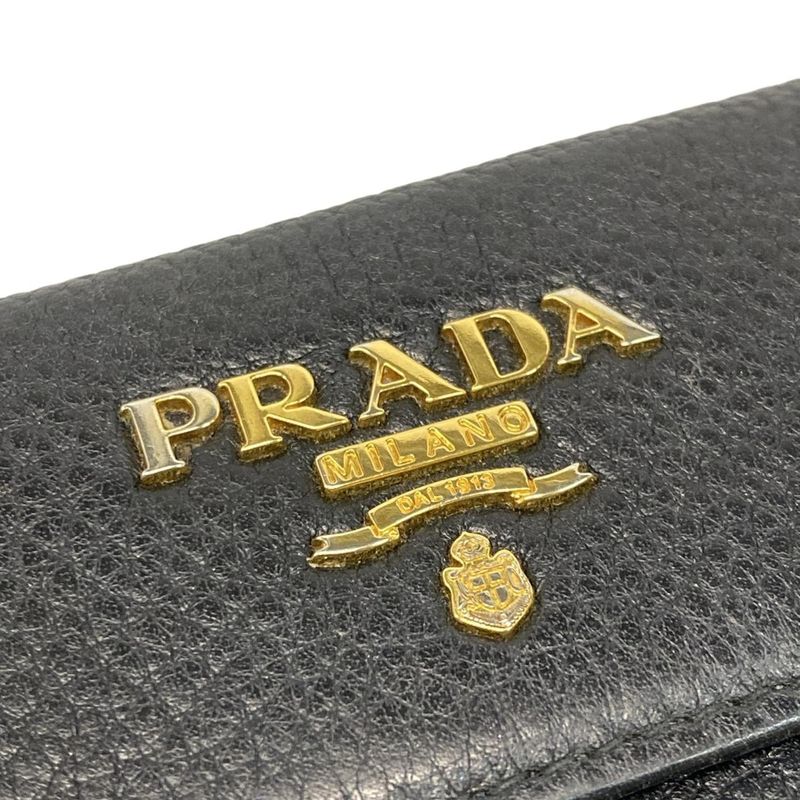 Prada Key Case - Black 6 Hooks Leather