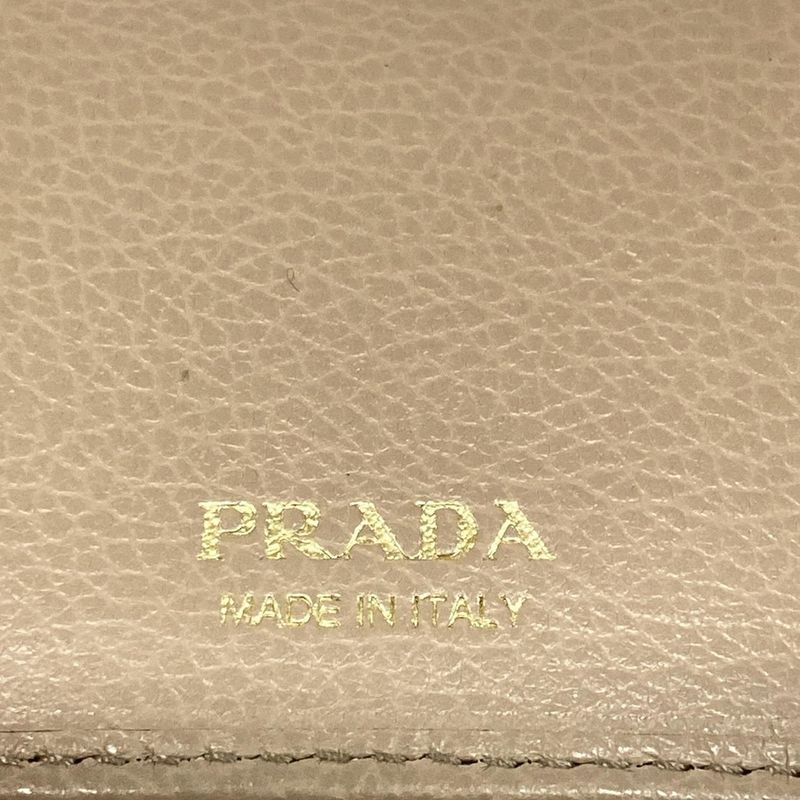 Prada Key Case - 1pg222 Pink Beige 6 Hooks Leather
