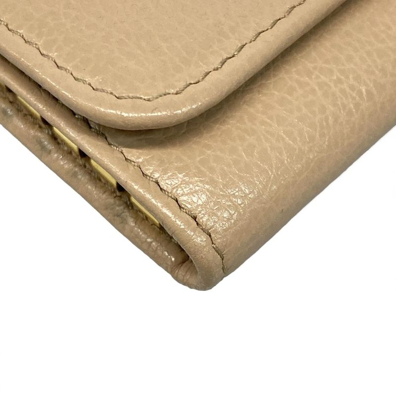 Prada Key Case - 1pg222 Pink Beige 6 Hooks Leather