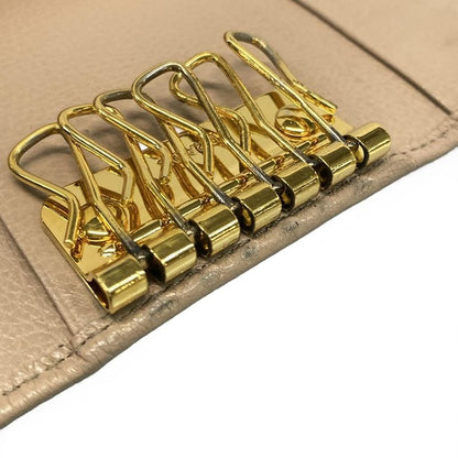 Prada Key Case - 1pg222 Pink Beige 6 Hooks Leather