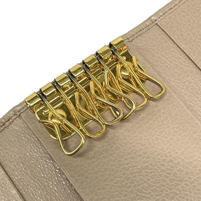 Prada Key Case - 1pg222 Pink Beige 6 Hooks Leather
