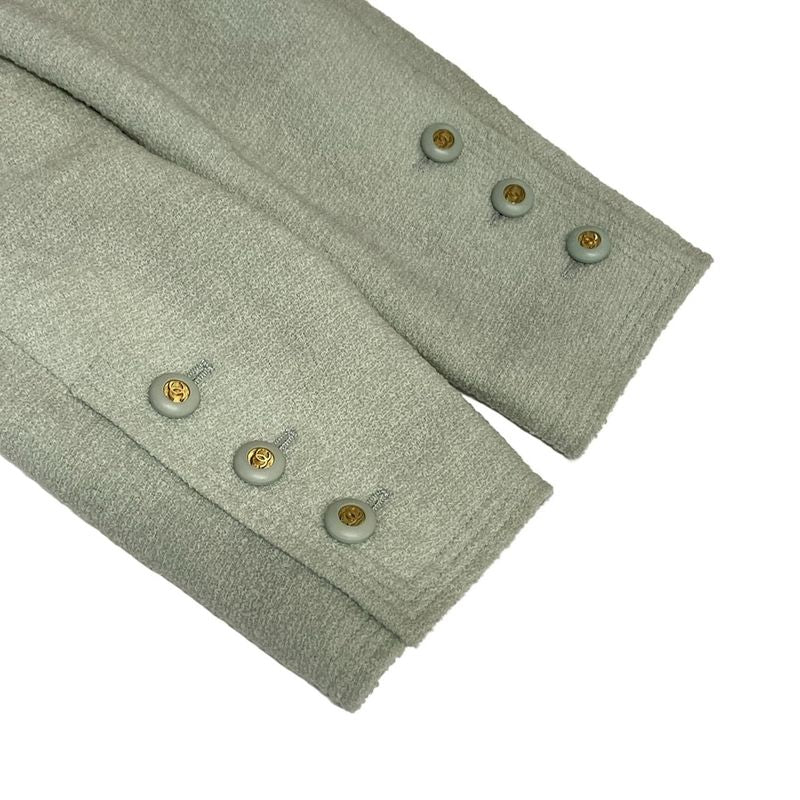 Chanel Skirt Suit Size 42 L Women's Excellent Condition P02836 Light Green Long