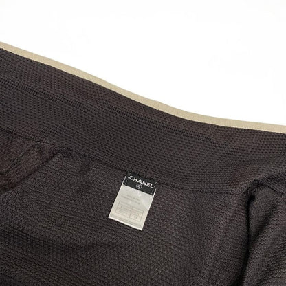 Chanel Jacket Size 34 S Women's Excellent Condition P28058 Dark Brown and Ivory