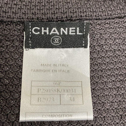 Chanel Jacket Size 34 S Women's Excellent Condition P28058 Dark Brown and Ivory