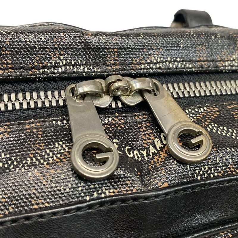 Goyard Business Bag Ambass Ad MM Black X Brown X White Main Item No Lock Leather