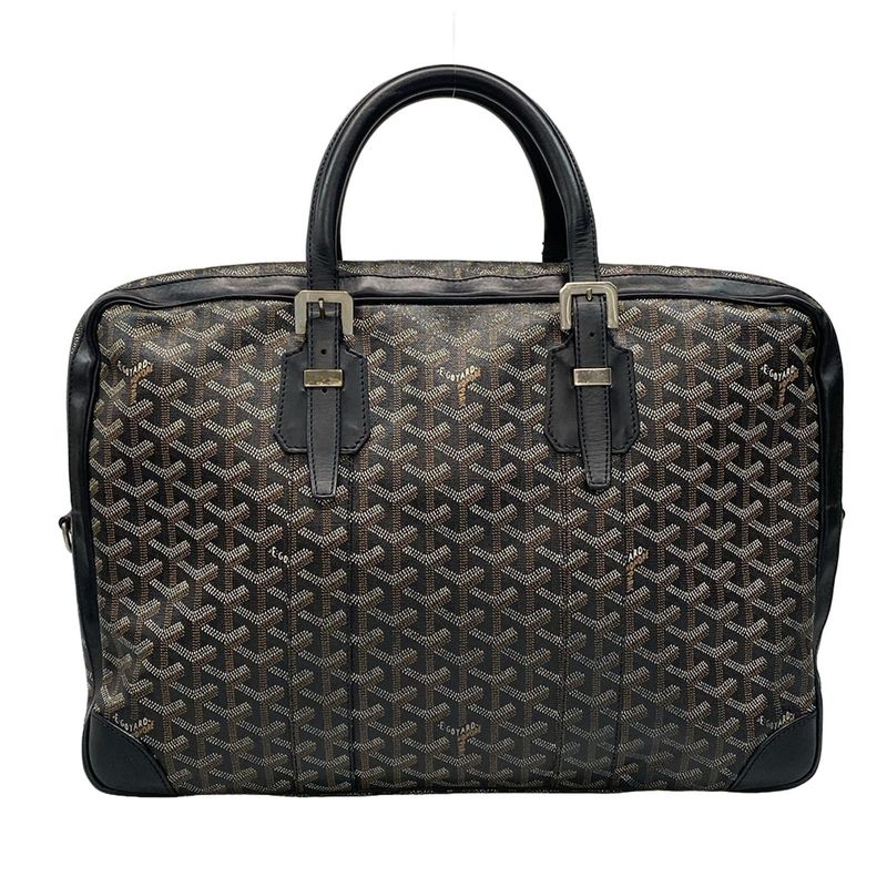 Goyard Business Bag Ambass Ad MM Black X Brown X White Main Item No Lock Leather