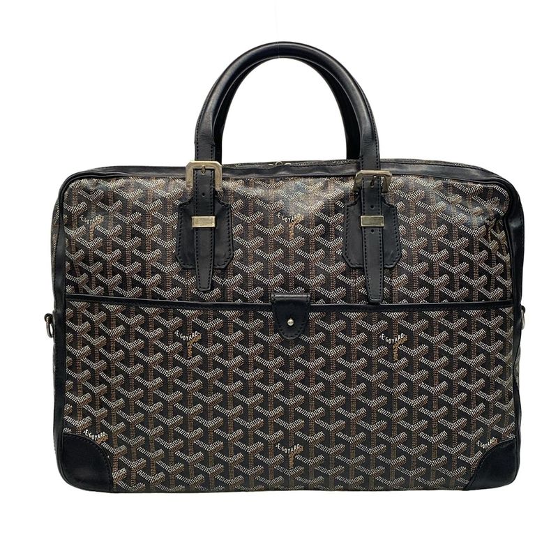 Goyard Business Bag Ambass Ad MM Black X Brown X White Main Item No Lock Leather