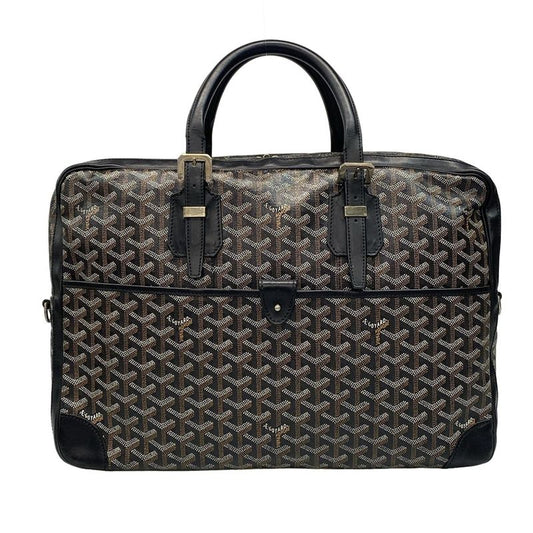 Goyard Business Bag Ambass Ad MM Black X Brown X White Main Item No Lock Leather