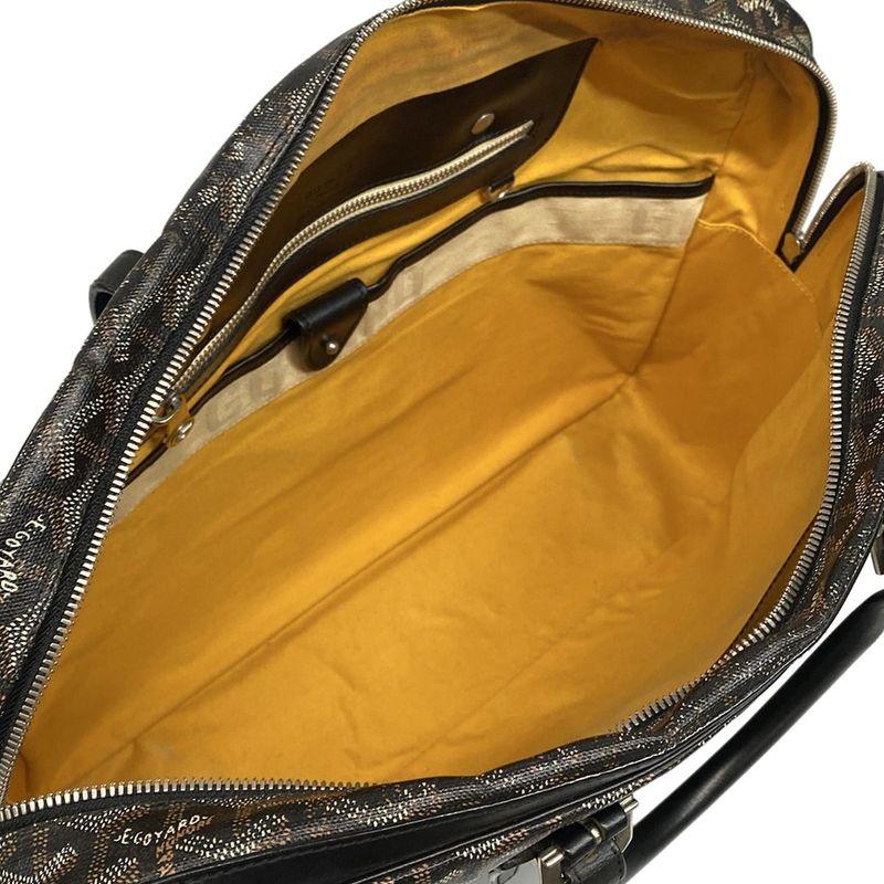 Goyard Business Bag Ambass Ad MM Black X Brown X White Main Item No Lock Leather
