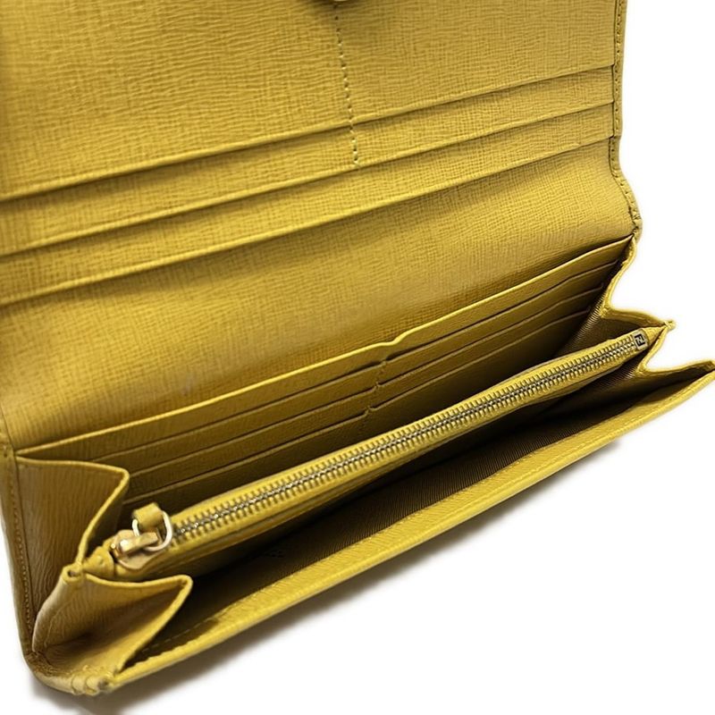Fendi Long Wallet Cles Jons 8m0251 Yellow Leather
